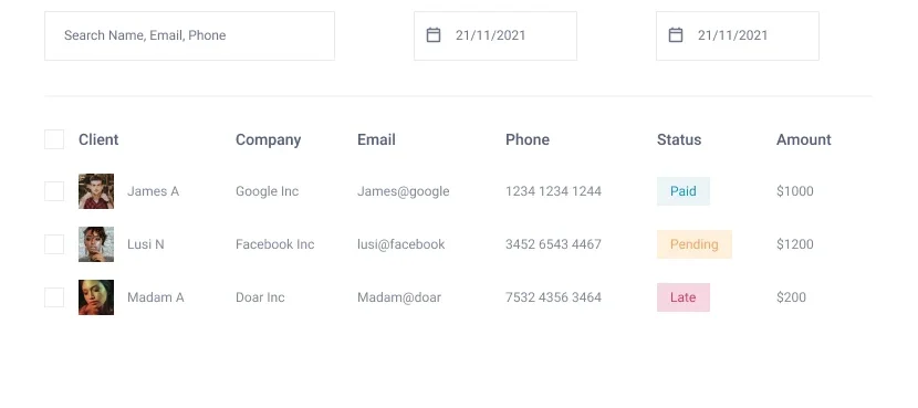 Recurring billing system dashboard with automated payments